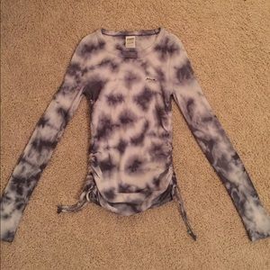 Tie dye waffle Knit thermal Tee